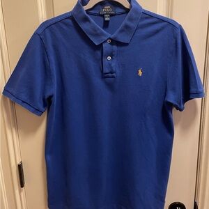 Boys Ralph Lauren Iconic Mesh Polo Shirt. Color: Classic Azure. Size: XL (18-20)